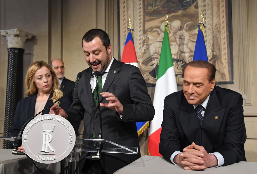 &nbsp;Meloni, Salvini e Berlusconi