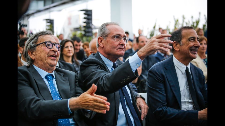 da sinistra: Vito Riggio (Presidente ENAC), Pietro Modiano (Presidente SEA) e Giuseppe Sala