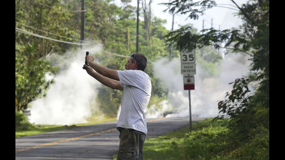 L'eruzione del vulcano Kilauea alle Hawaii (Afp)  &nbsp;