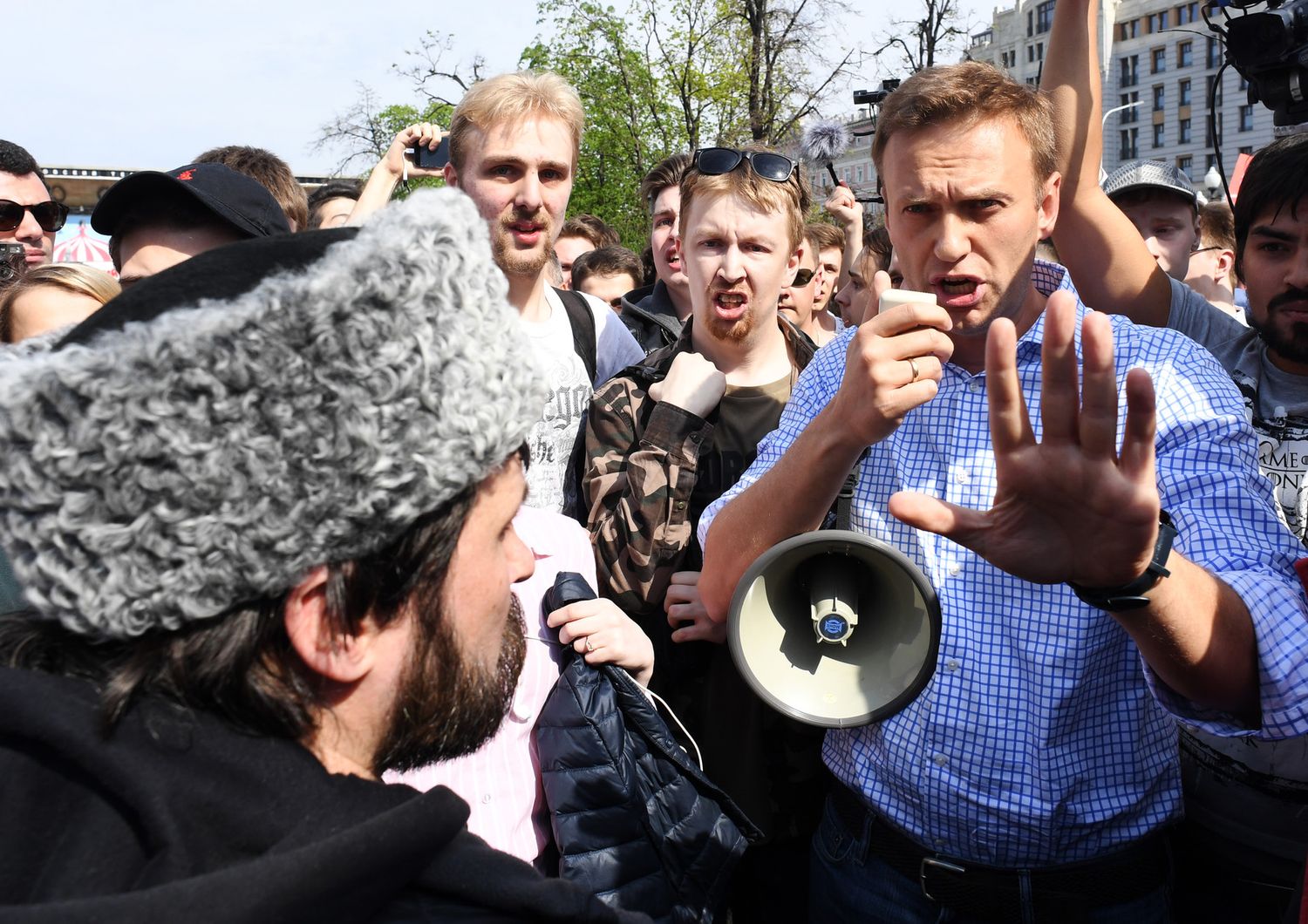 &nbsp;Il leader dell'opposizione filo-occidentale Alexei Navalny durante la manifestazione contro Putin