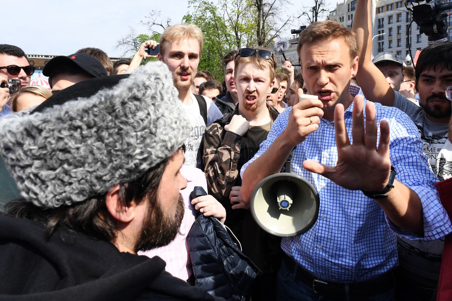 &nbsp;Il leader dell'opposizione filo-occidentale Alexei Navalny durante la manifestazione contro Putin