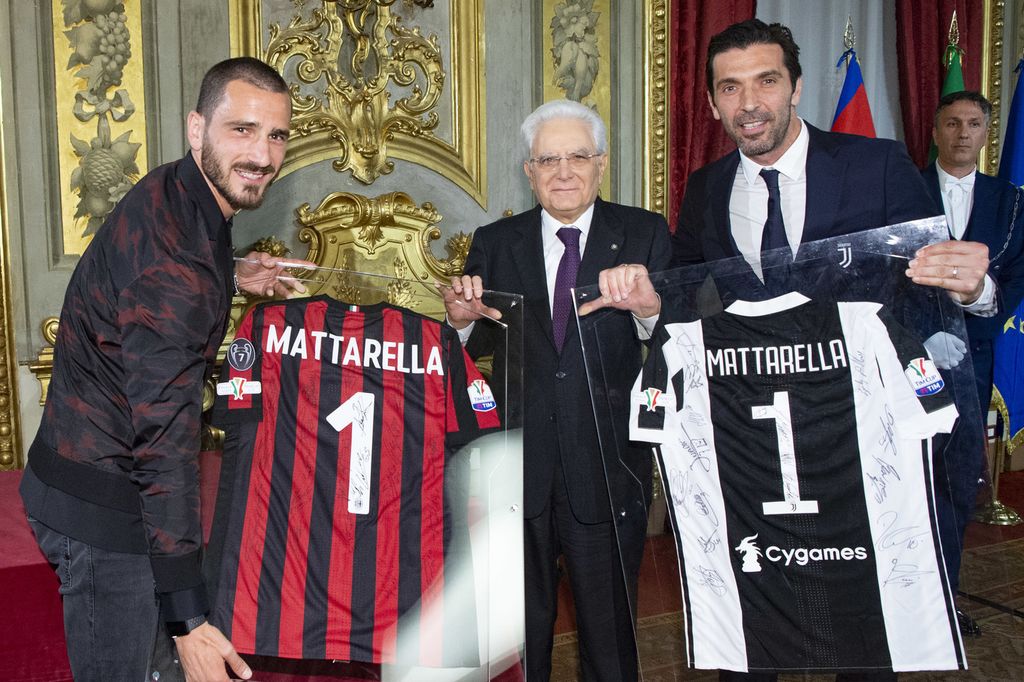 &nbsp;Mattarella riceve i giocatori di Juventus e Milan