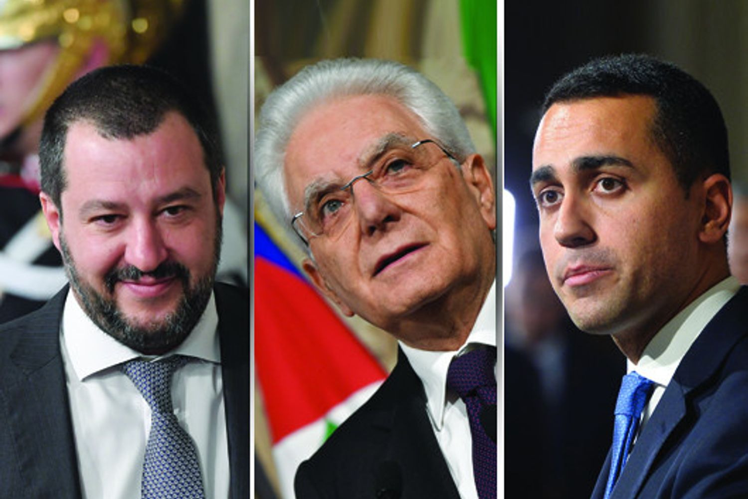 Salvini-Mattarella-Di Maio (AFP)