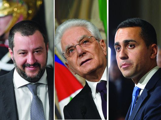 Salvini-Mattarella-Di Maio (AFP)