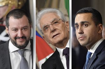 Salvini-Mattarella-Di Maio (AFP)