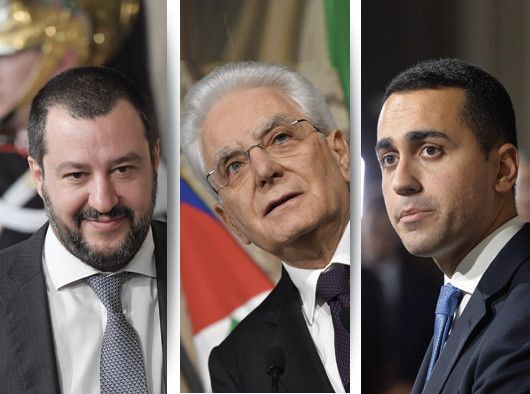 Salvini-Mattarella-Di Maio (AFP)