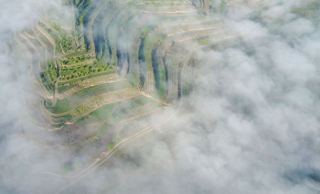 Campi nella contea di Jingning, nella provincia nordcoccidentale del Gansu&nbsp;