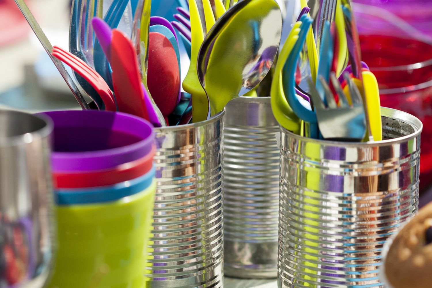 Posate, stoviglie, plastica