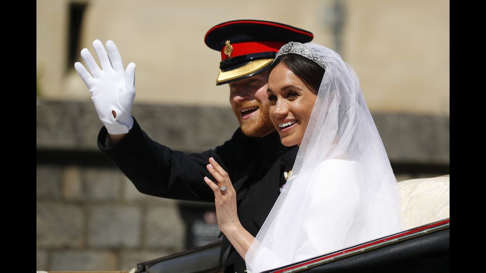 Il principe Harry con la moglie Meghan Markle&nbsp;