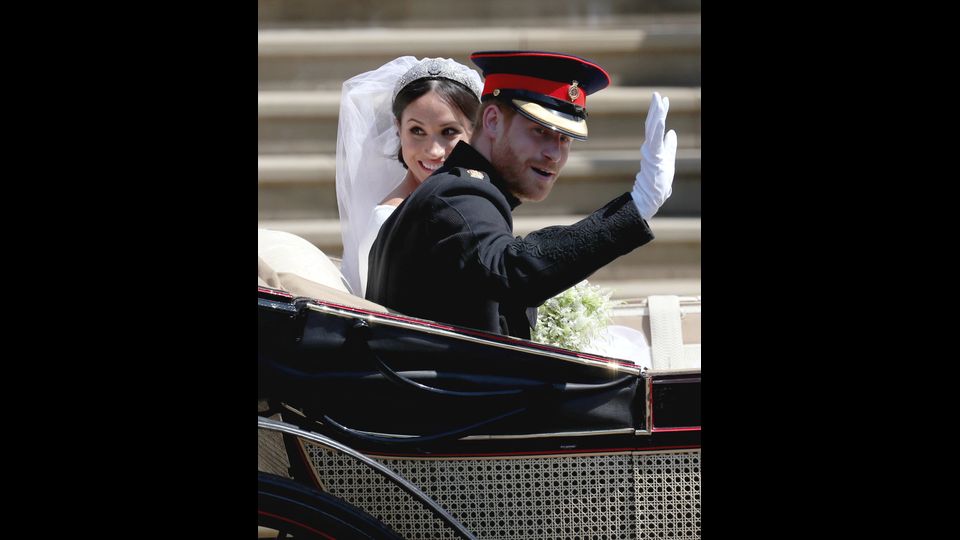 Il principe Harry con la moglie Meghan Markle