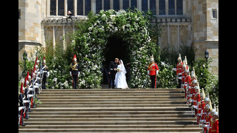 Il principe Harry con la moglie Meghan Markle&nbsp;