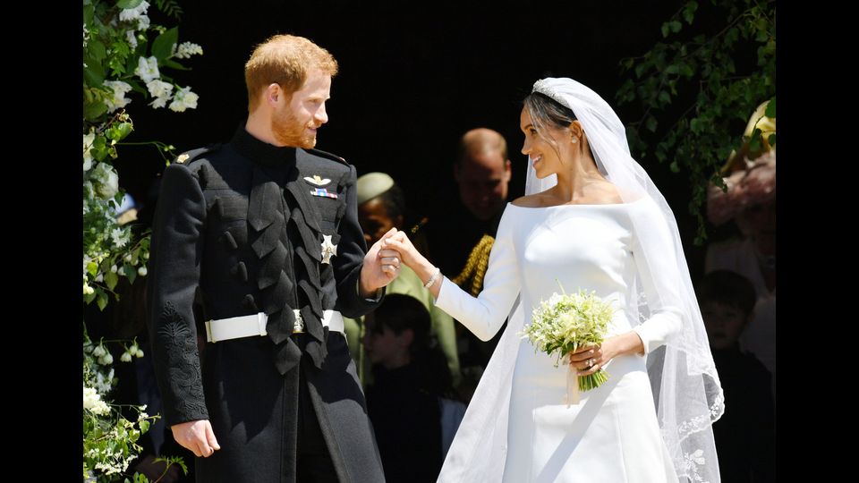 Il principe Harry con la moglie Meghan Markle&nbsp;