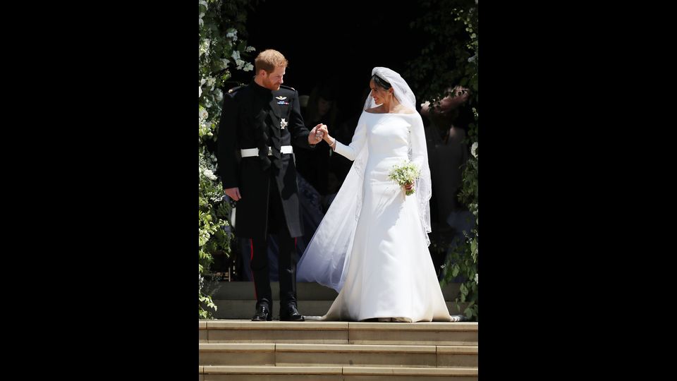 Il principe Harry con la moglie Meghan Markle &nbsp;