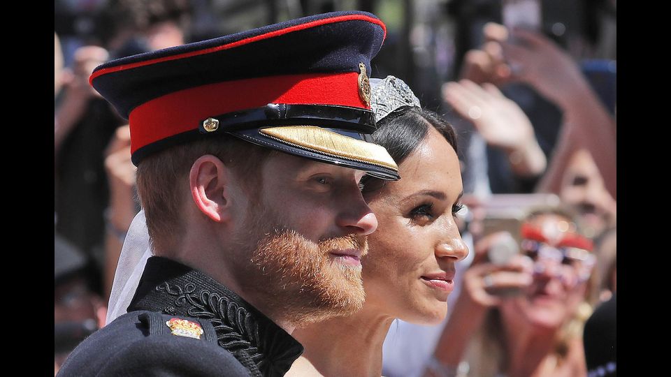 Il principe Harry con la moglie Meghan Markle&nbsp;