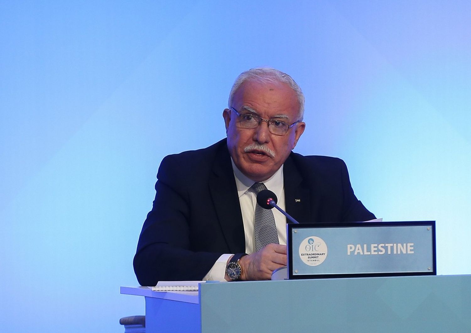 &nbsp;Il ministro degli Esteri palestinese Riad Malki