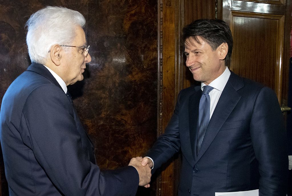 &nbsp;Giuseppe Conte e Paolo Mattarella