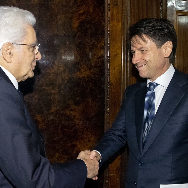 &nbsp;Giuseppe Conte e Sergio Mattarella
