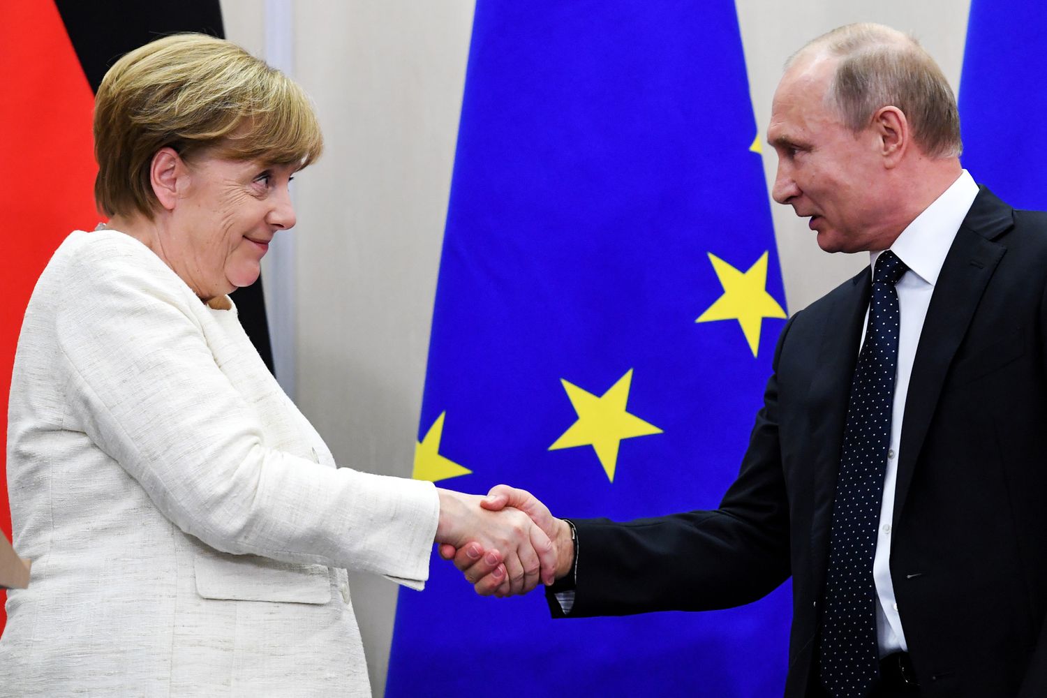 &nbsp;Angela Merkel e Vladimir Putin