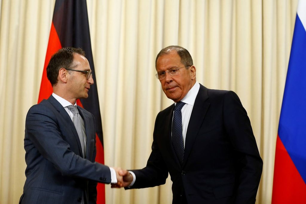 &nbsp;Heiko Maas e Serghei Lavrov