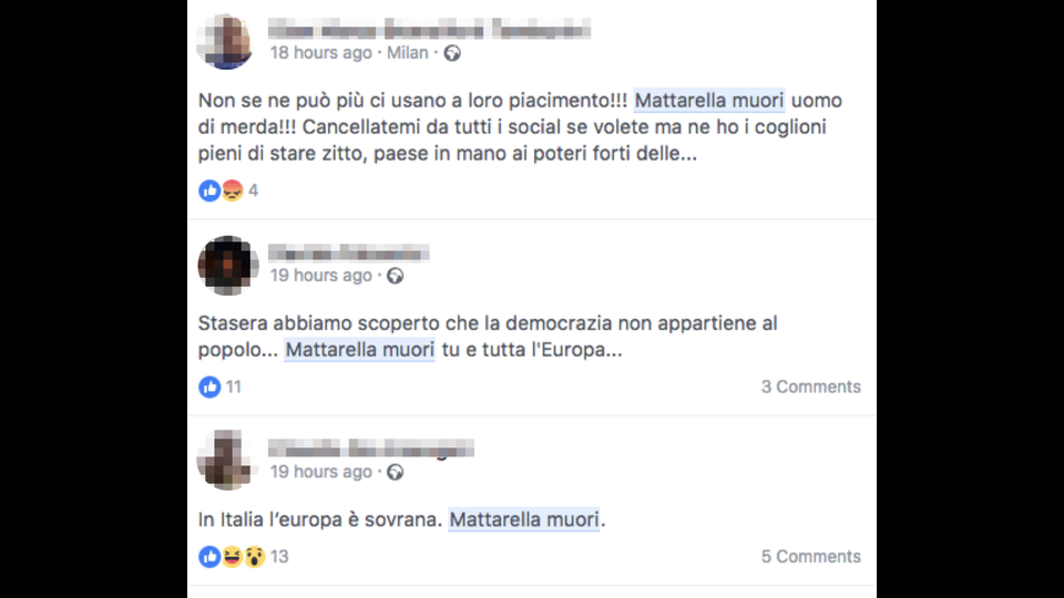 &nbsp; Critiche, attacchi e polemiche li aveva messi nel conto, il presidente della Repubblica. In questi giorni sui social la rabbia di alcuni &egrave; diventata incitazione alla violenza contro Sergio Mattarella, colpevole di essersi opposto alla nomina del ministro dell&rsquo;Economia.&nbsp;