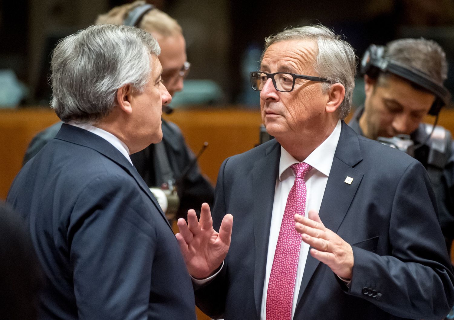 &nbsp;Tajani e Juncker