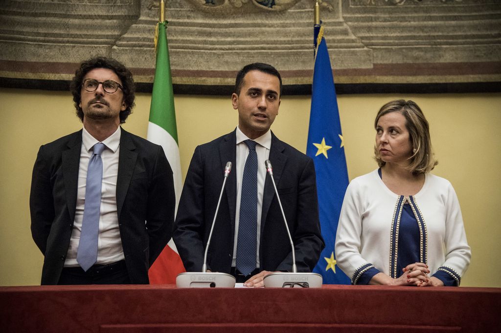 &nbsp;Danilo Toninelli, Luidi Di Maio e Giulia Grillo