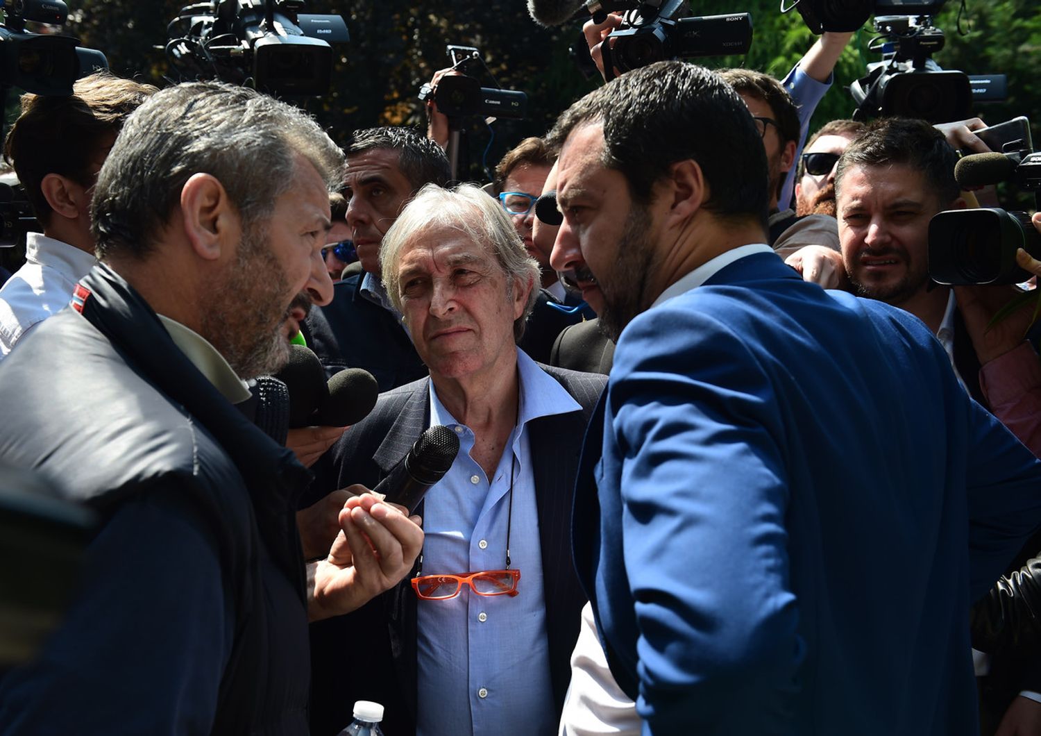 &nbsp;Sergio Bramini con Matteo Salvini il giorno dello sfratto
