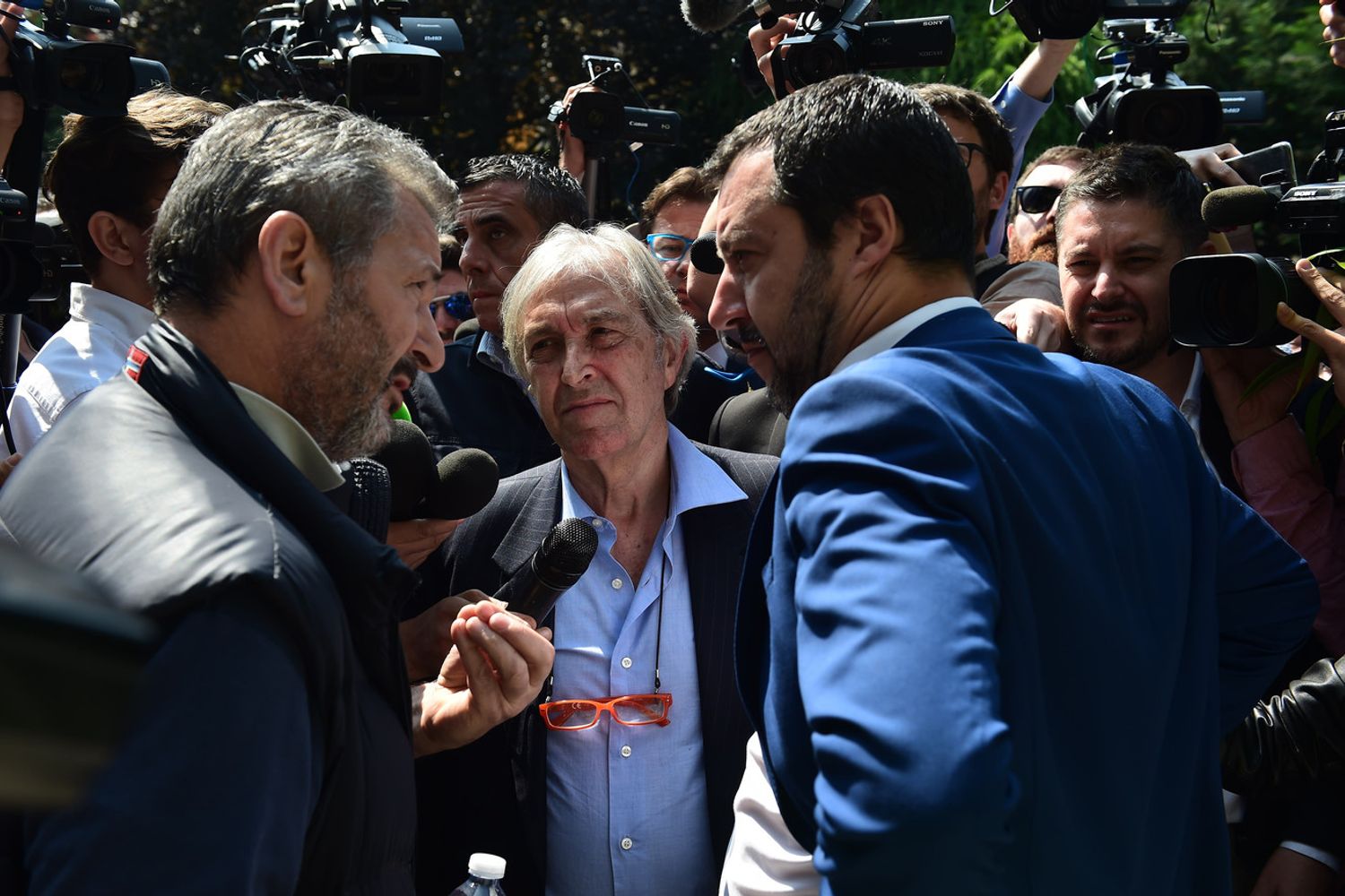 &nbsp;Sergio Bramini con Matteo Salvini il giorno dello sfratto