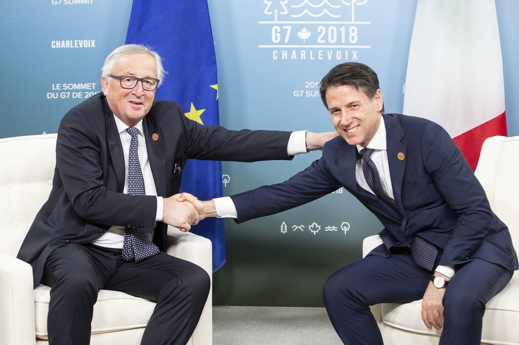 G7 - Jean-Claude Juncker - Giuseppe Conte (Afp)&nbsp;