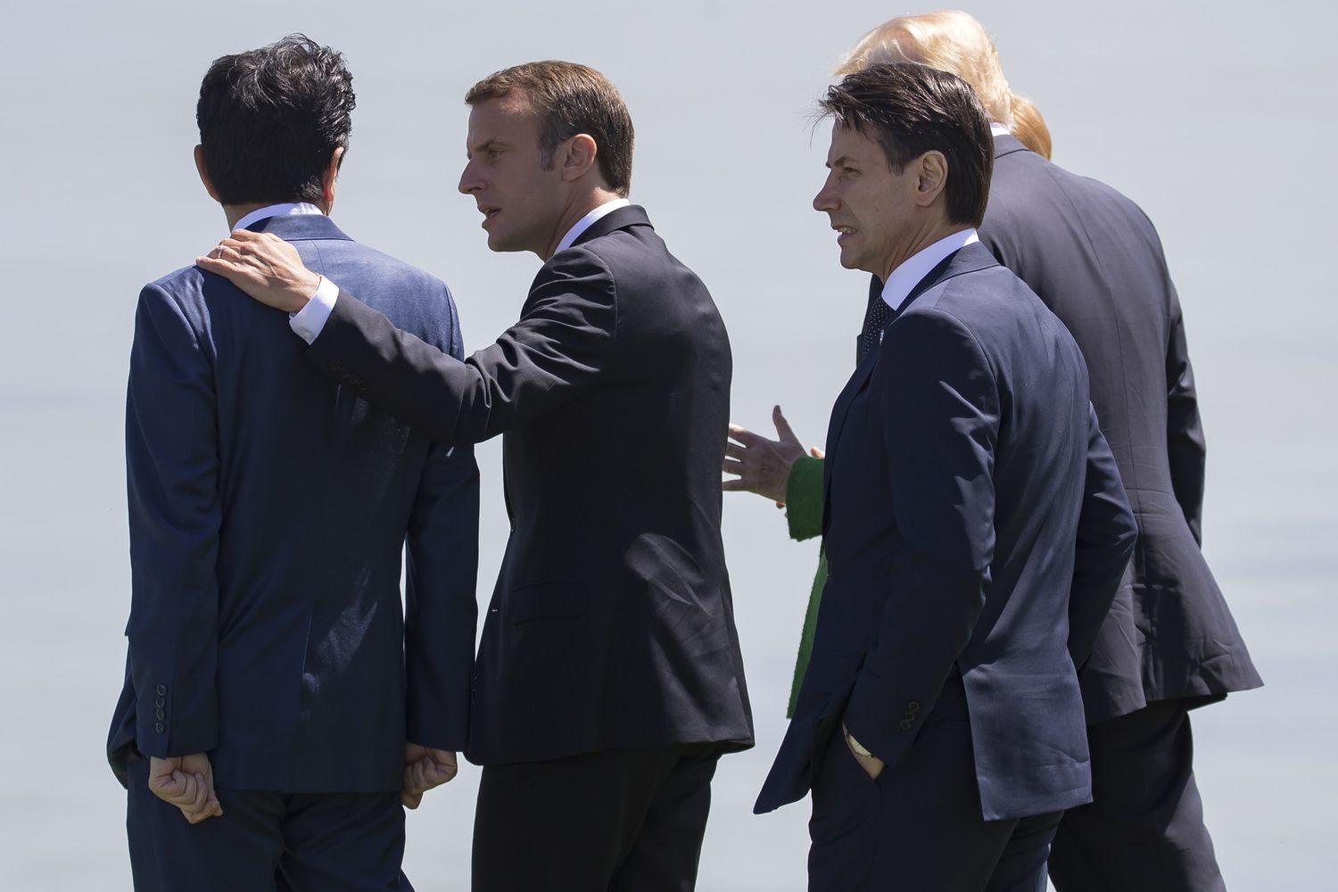 &nbsp;Giuseppe Conte, Donal Trump, Emmanuel Macron, Angela Merkel e Shinzo Abe al G7 in Canada