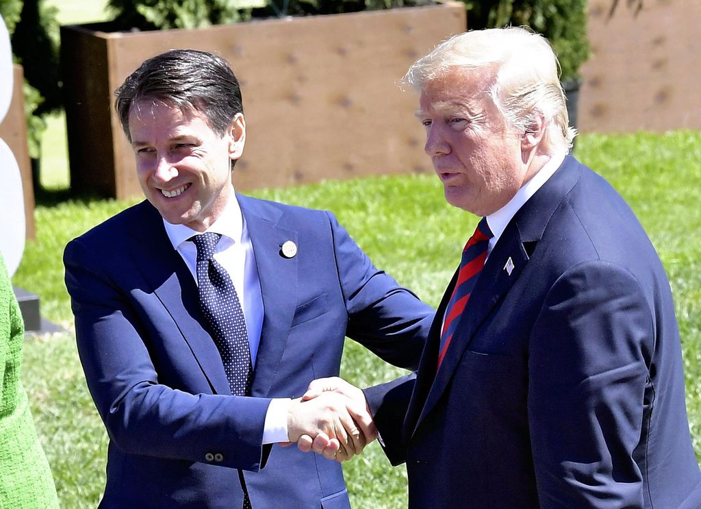 &nbsp;Giuseppe Conte con Donald Trump al G7 in Canada