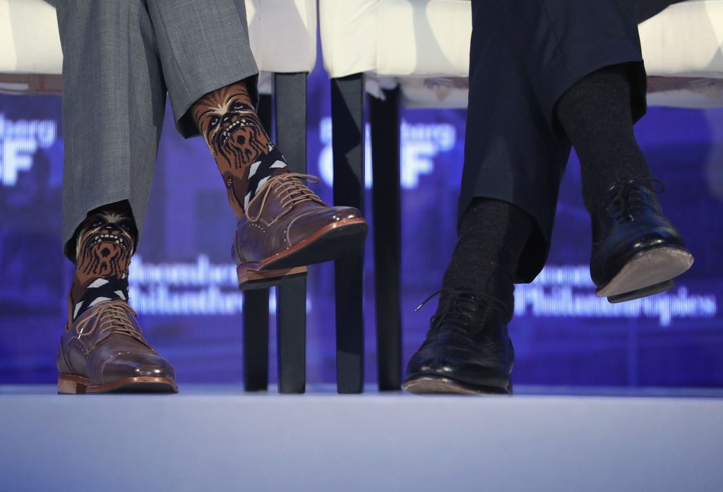 &nbsp;I calzini sfoggiati da Justin Trudeau durate un Forum di Bloomberg