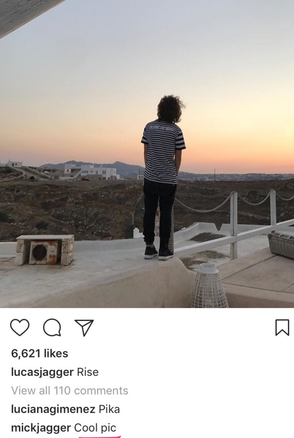 &nbsp;Lucas Jagger Instagram&nbsp;