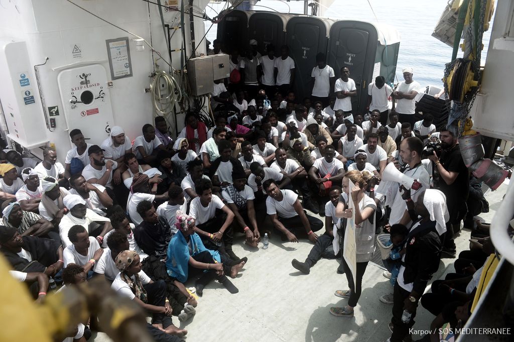 &nbsp;Migranti a bordo della nave Aquarius