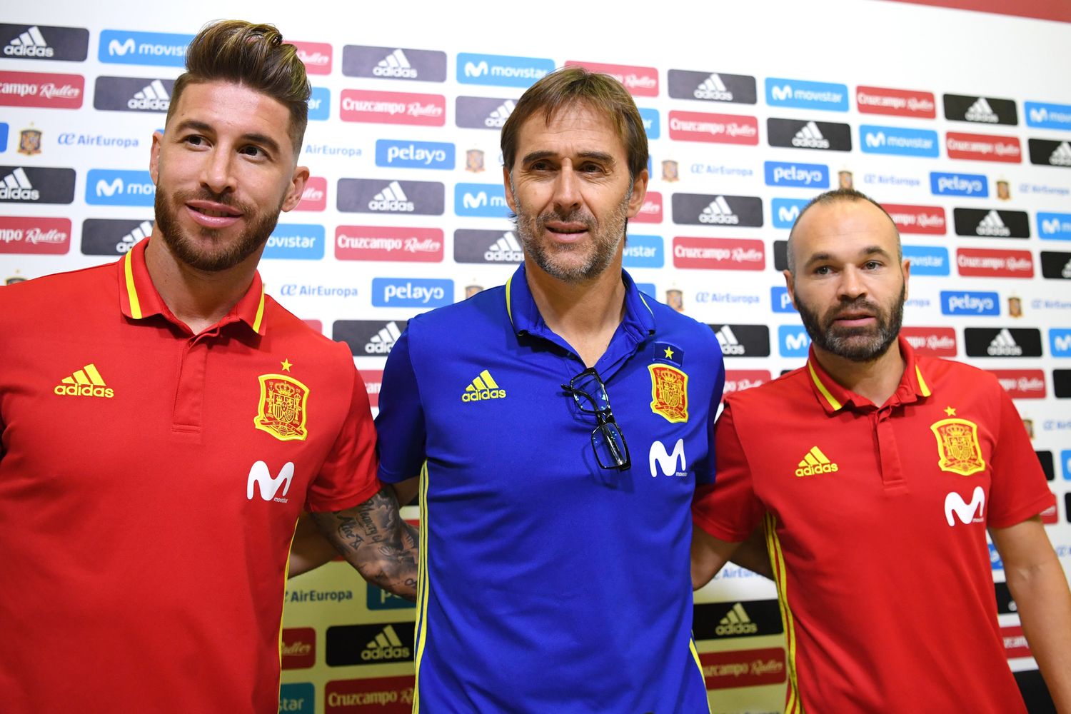 &nbsp;Ramos,&nbsp;Lopetegui e Iniesta