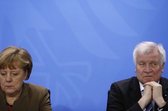 Angela Merkel e &nbsp;Horst&nbsp;Seehofer