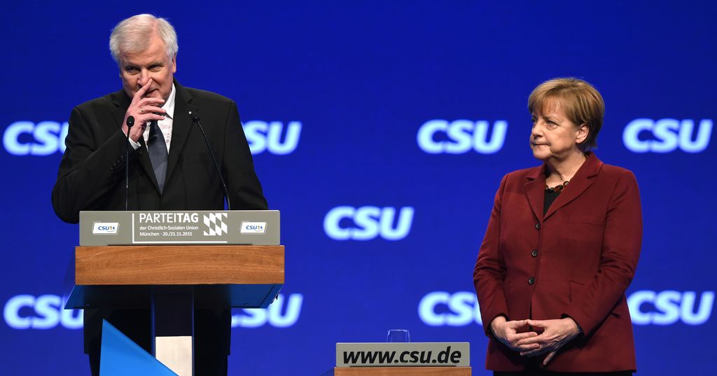 &nbsp; Horst&nbsp;Seehofer e Angela Merkel