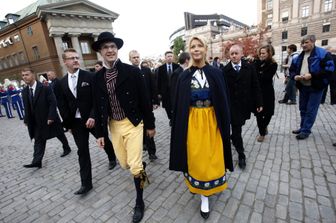 &nbsp;Jimmie Akesson e la compagna a una manifestazione tradizionalista