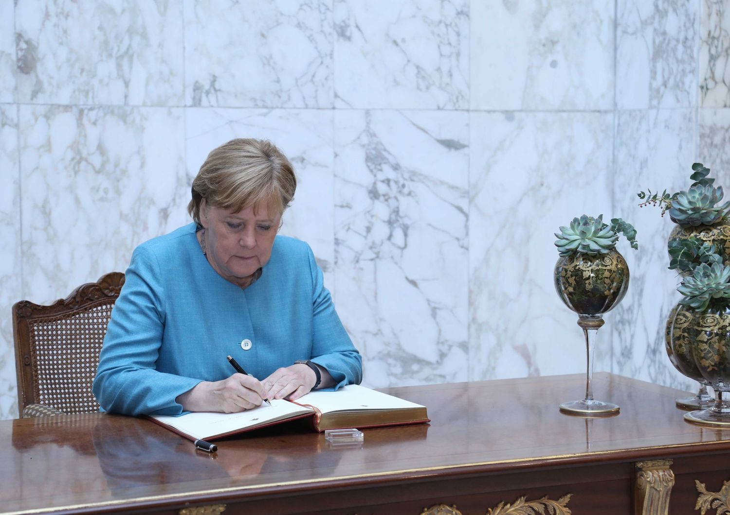 Angela Merkel in Libano (Afp)&nbsp;