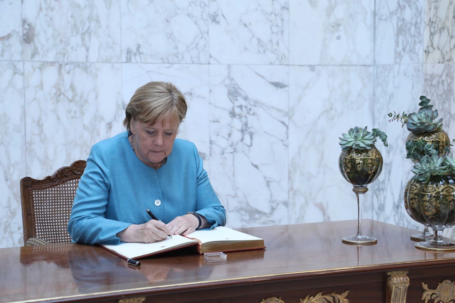 Angela Merkel in Libano (Afp)&nbsp;