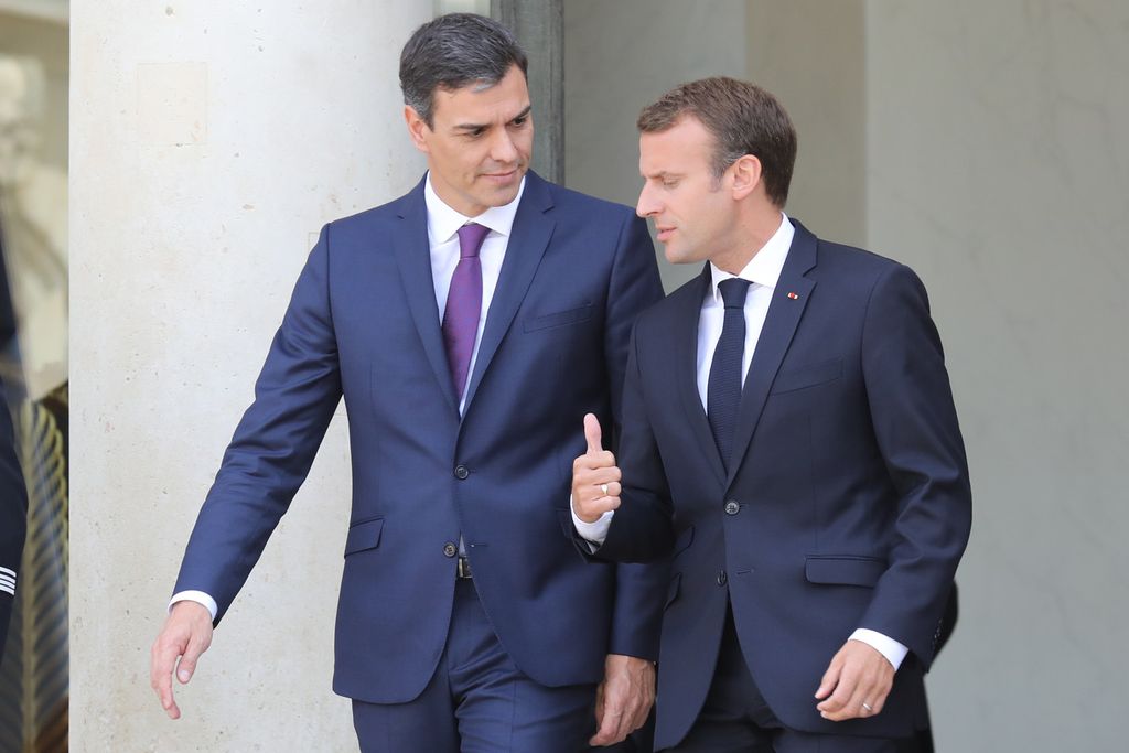 &nbsp;Pedro Sanchez ed Emmanuel Macron