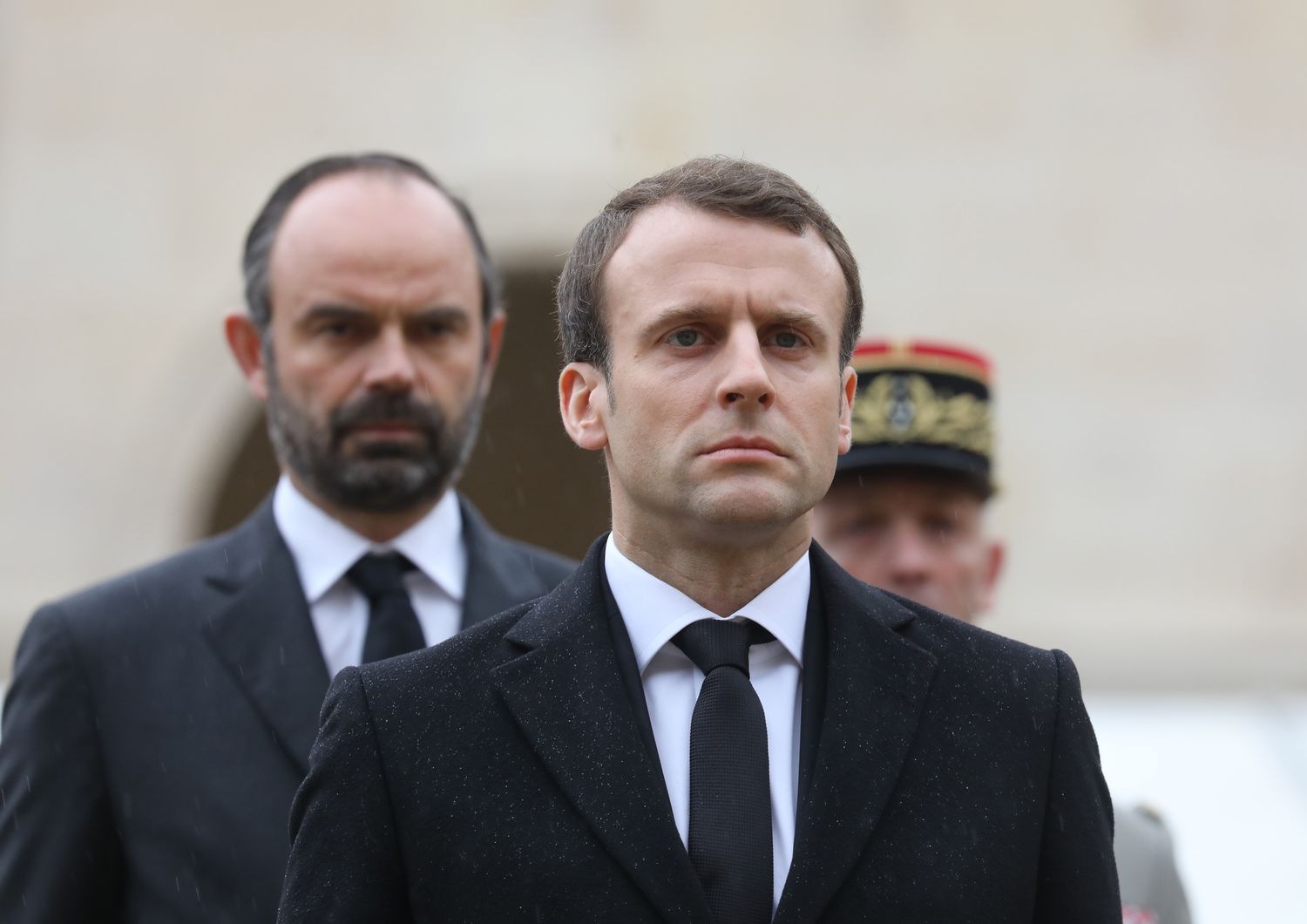 Il premier francese Edouard Philippe con il presidente Emmanuel Macron
