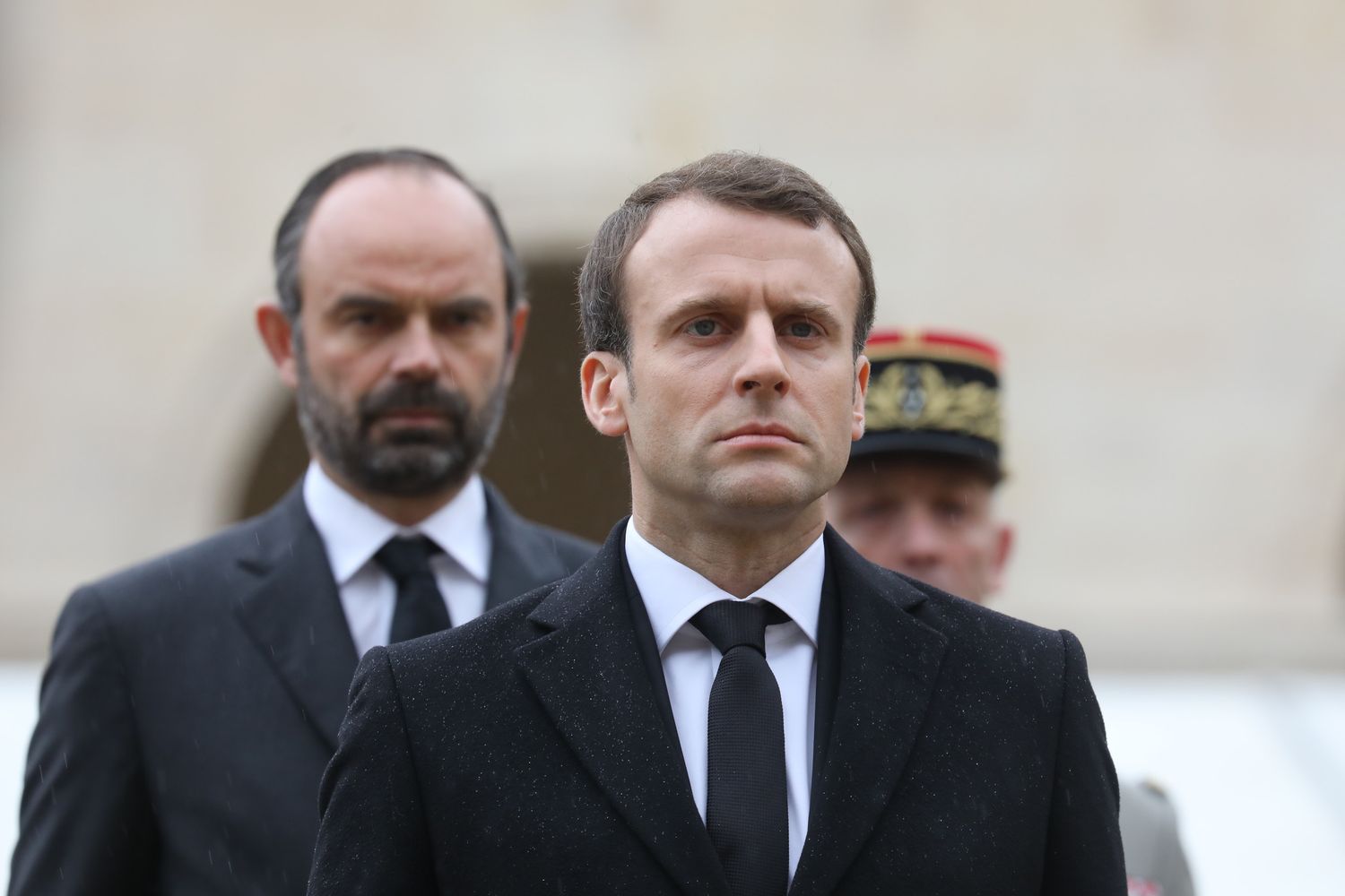 Il premier francese Edouard Philippe con il presidente Emmanuel Macron
