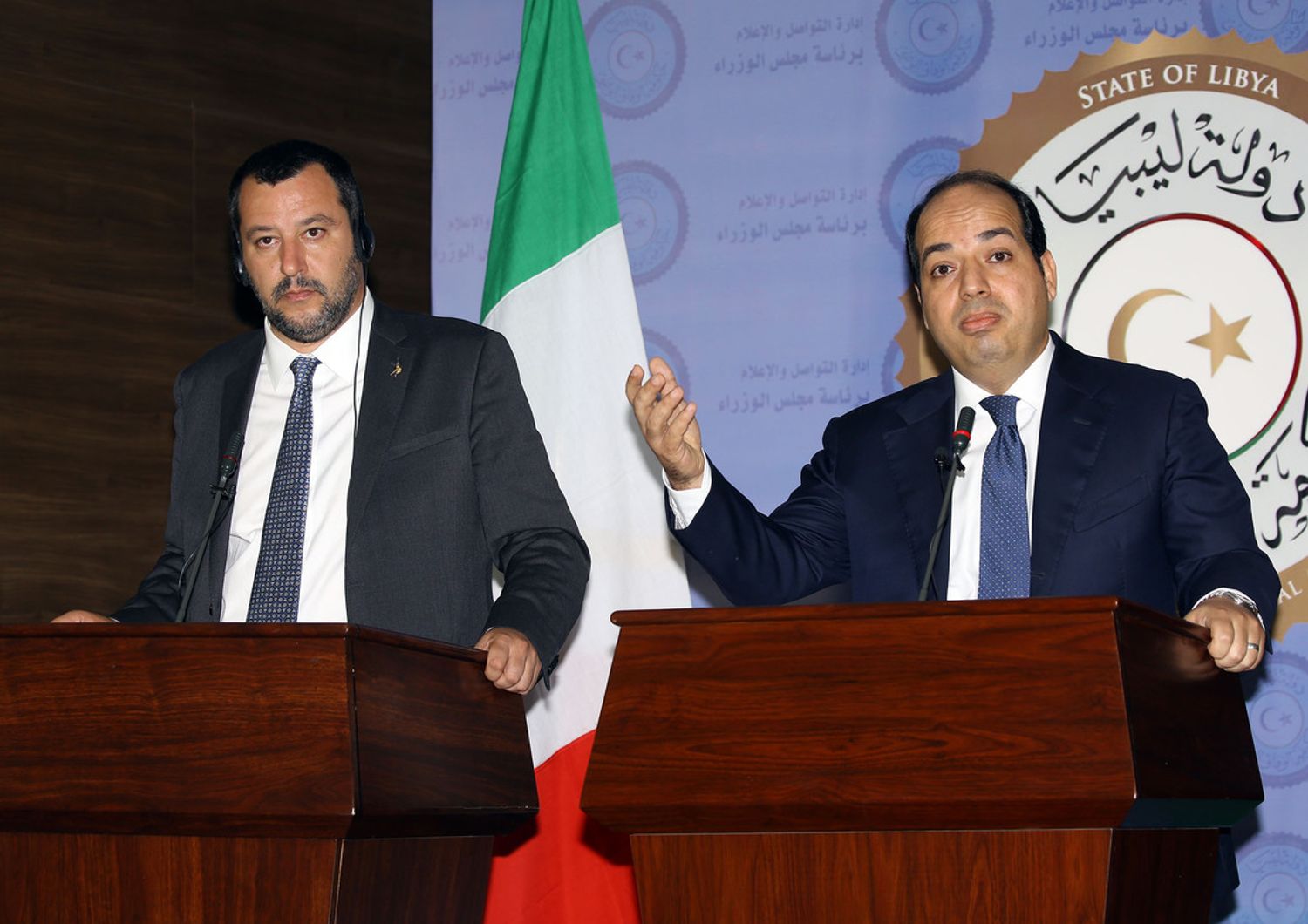Matteo Salvini e il vice premier libico Ahmed Maitig