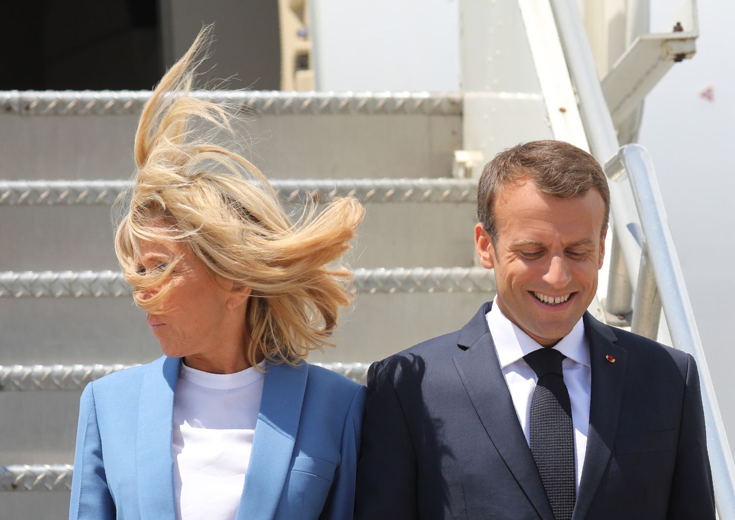 &nbsp;Emmanuel Macron con la moglie Brigitte