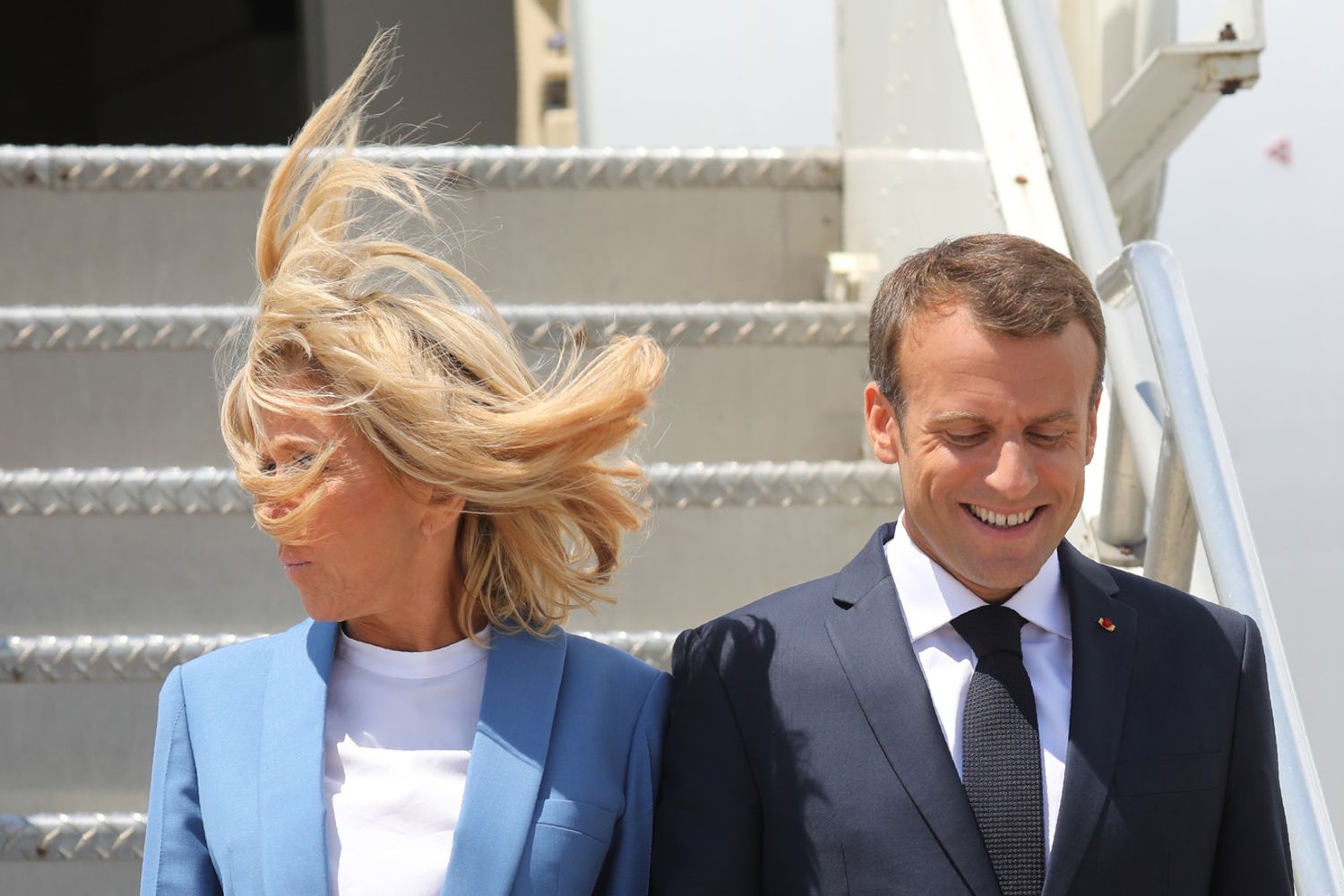 &nbsp;Emmanuel Macron con la moglie Brigitte
