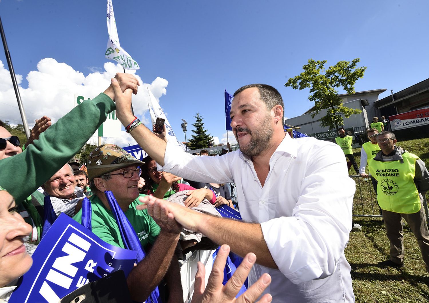 &nbsp;Matteo Salvini al raduno di Pontida 2017