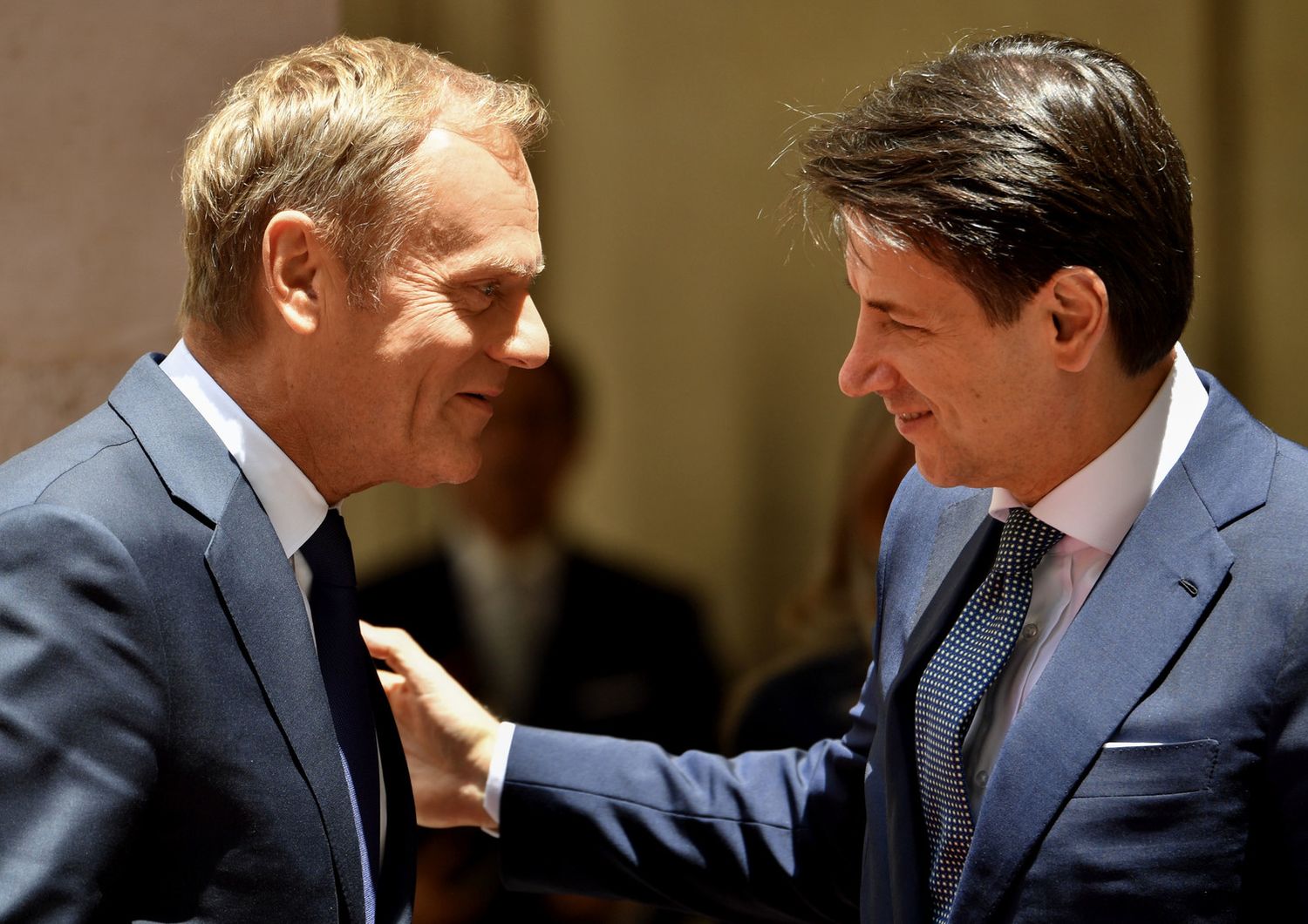 &nbsp;Il presidente del Consiglio europeo, Donald Tusk e il premier italiano, Giuseppe Conte