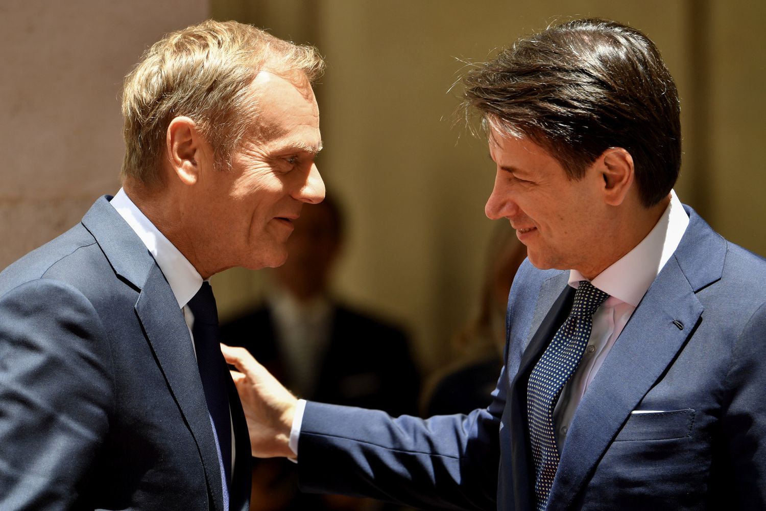 &nbsp;Il presidente del Consiglio europeo, Donald Tusk e il premier italiano, Giuseppe Conte
