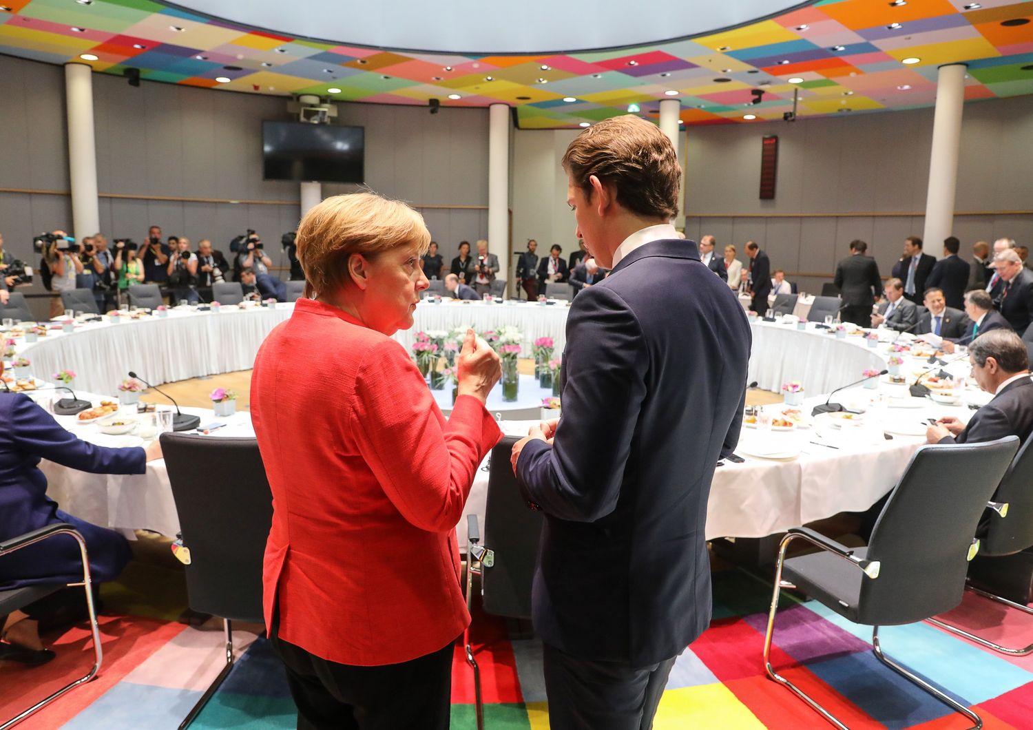 &nbsp;Angela Merkel e Sebastian Kurtz al vertice di Bruxelles&nbsp;